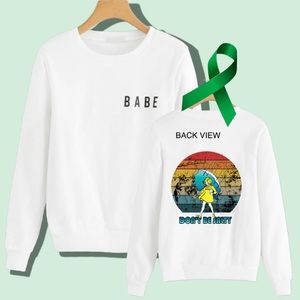 Don’t Be Salty “babe” mental health graphic crewneck sweatshirt size medium
